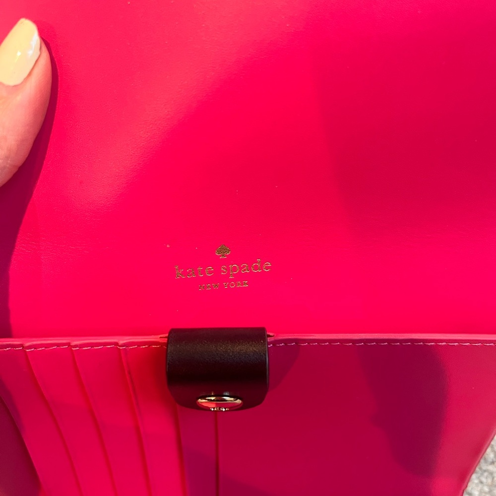 kate spade Hot Pink Wallet with Black Snap Closure - Picture 3 of 3